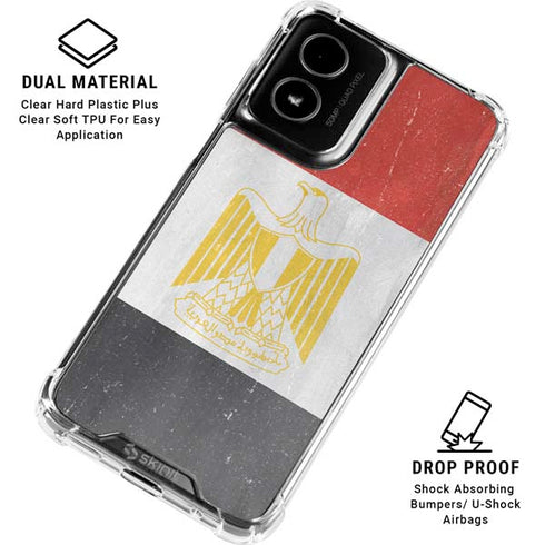 Egypt Flag Distressed Moto G Power 5G (2024) Clear Case